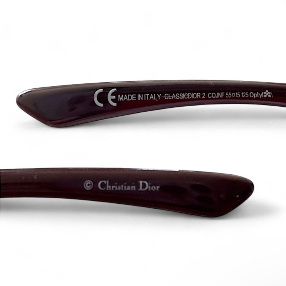 VTG Y2K DIOR ClassicDior 2 Burgundy Sunglasses Brown Gradient Lens CQJNF NWOT - Picture 15 of 16